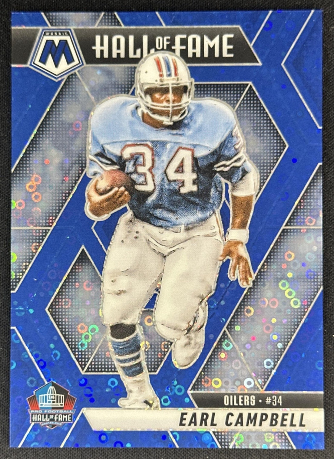 Earl Campbell 2025 Panini Mosaic Hall of Fame No Huddle Blue Prizm /99 Oilers Sports Trading Cards