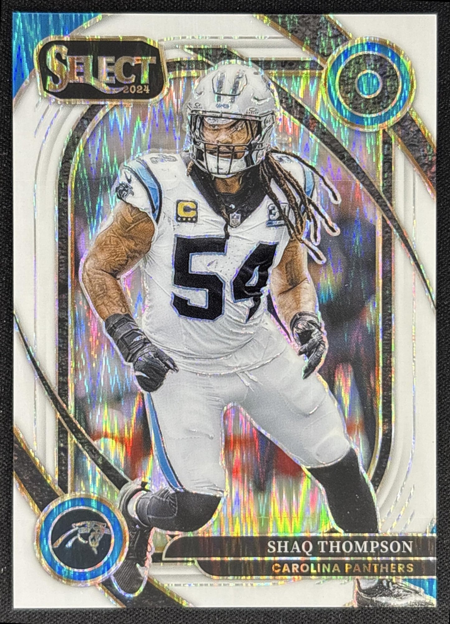 Shaq Thompson 2024 Panini Select Club White Prizm Shock /199 Panthers