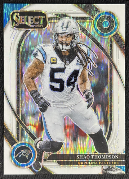 Shaq Thompson 2024 Panini Select Club White Prizm Shock /199 Panthers