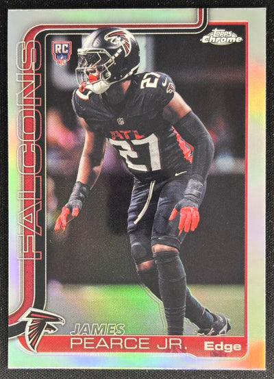 James Pearce Jr. 2025 Topps Chrome Rookie Refractor Falcons Sports Trading Cards