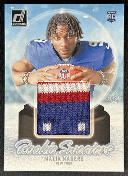 Malik Nabers 2024 Panini Donruss Rookie Holiday Sweater Giants Default Title Sports Trading Cards