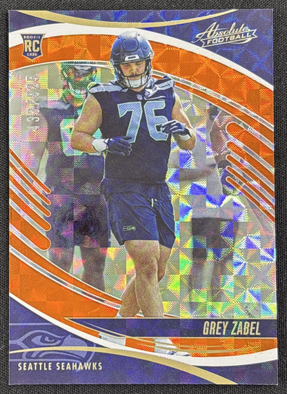 Grey Zabel 2025 Panini Absolute Rookies Orange Mosaic /825 Seahawks