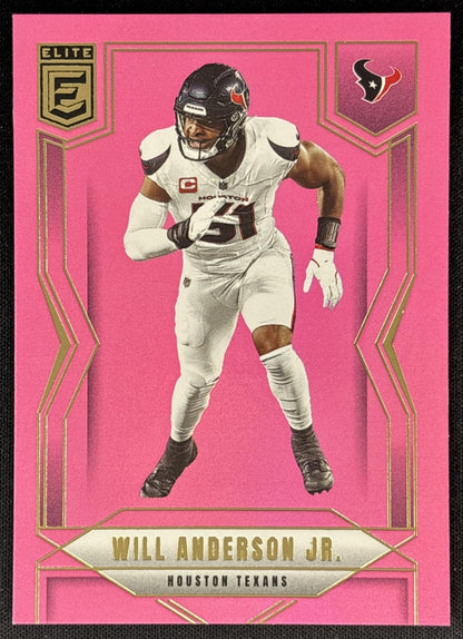 Will Anderson Jr. 2025 Panini Donruss Elite Pink Texans front