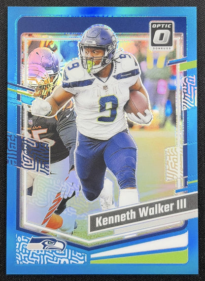Kenneth Walker III 2023 Panini Donruss Optic Aqua Prizm /299 Seahawks