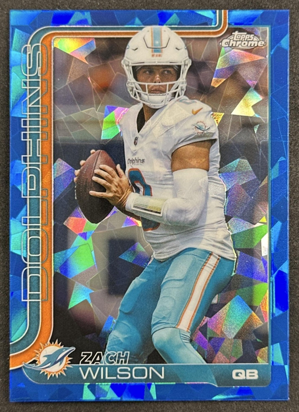 Zach Wilson 2025 Topps Chrome Sapphire Dolphins