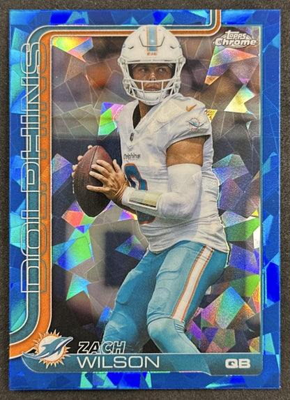 Zach Wilson 2025 Topps Chrome Sapphire Dolphins