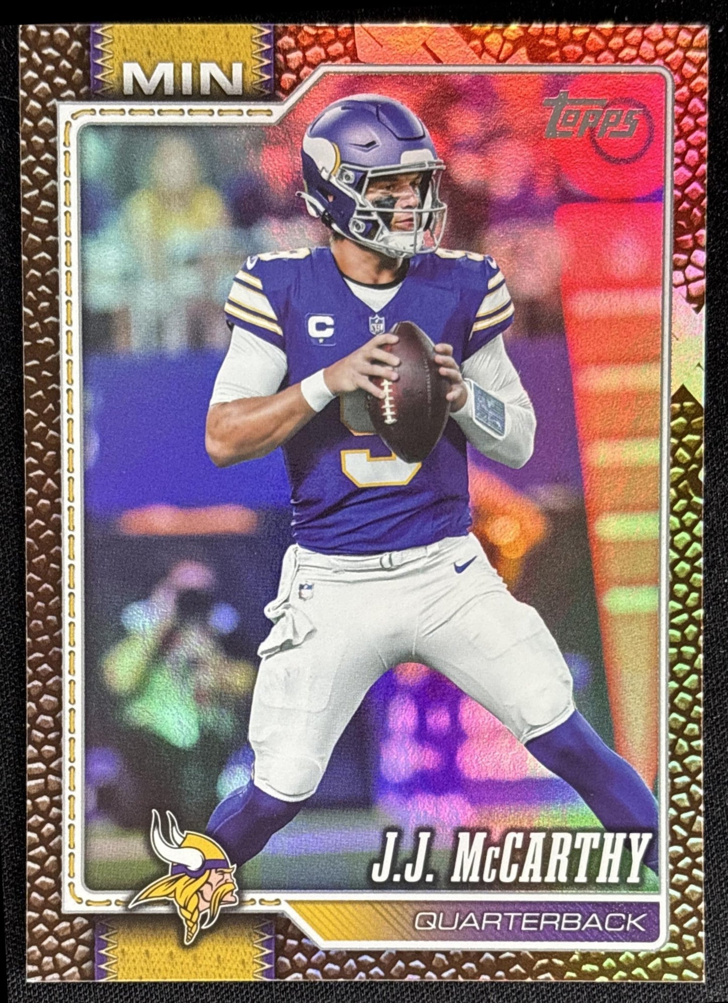J.J. McCarthy 2026 Topps Football Leather Foil Vikings