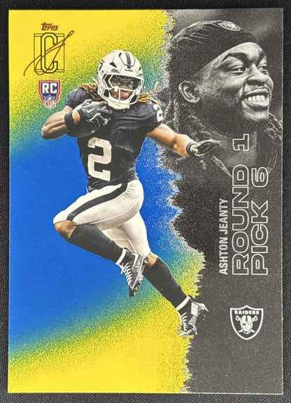 Ashton Jeanty 2025 Topps Signature Class Rookie Blue & Yellow Foil Raiders front