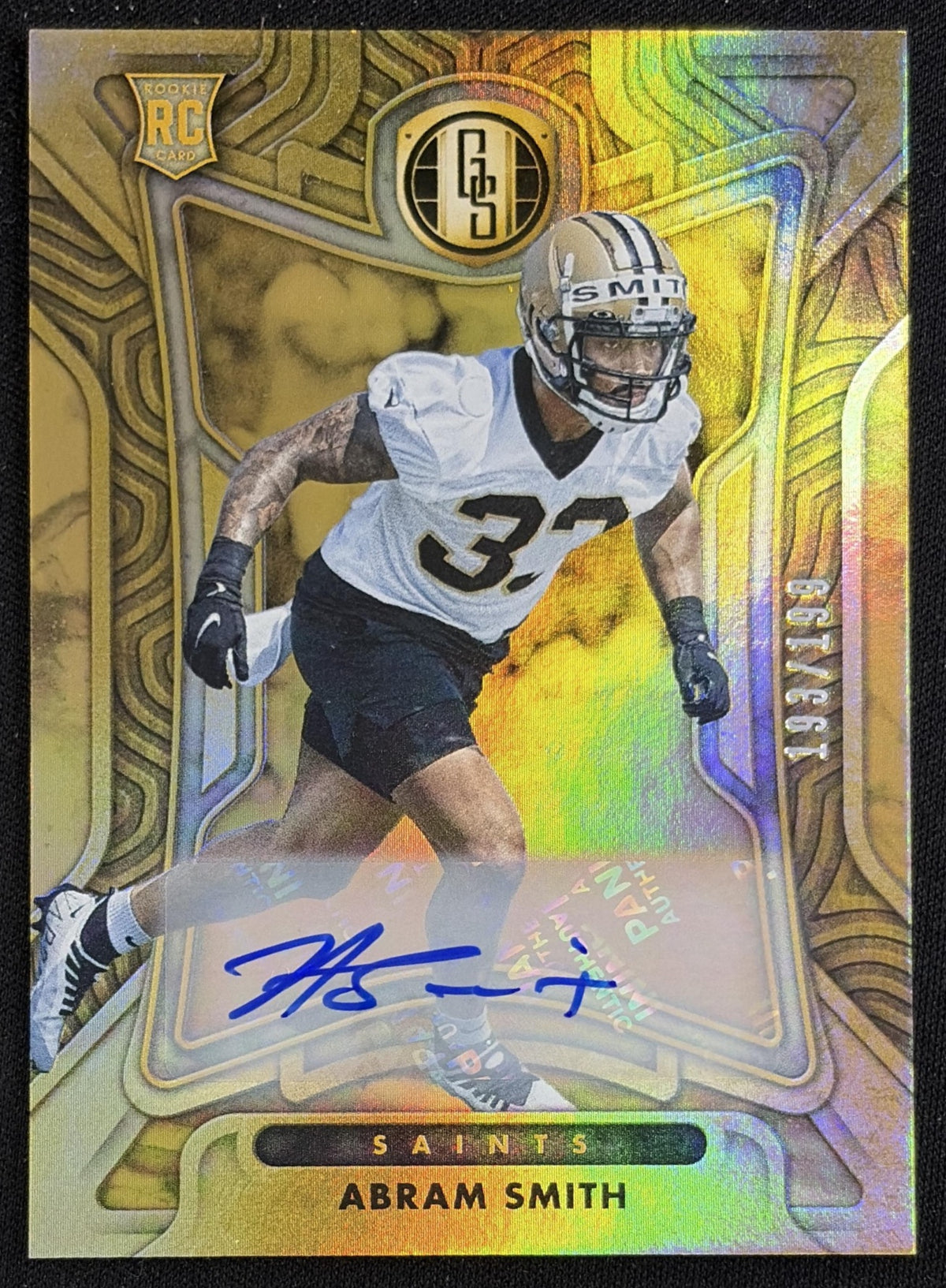 Abram Smith 2022 Panini Gold Standard Rookies Auto /199 Saints - front