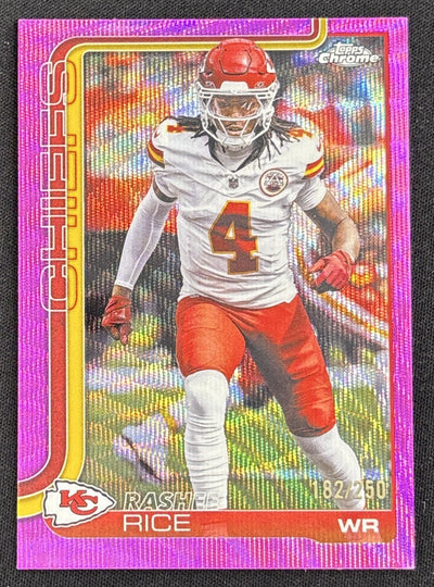 Rashee Rice 2025 Topps Chrome Pink Wave Refractor /250 Chiefs