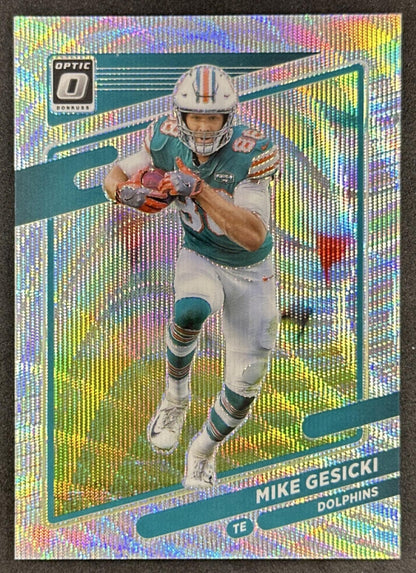 Mike Gesicki 2021 Panini Donruss Optic Wave /299 Dolphins Sports Trading Card
