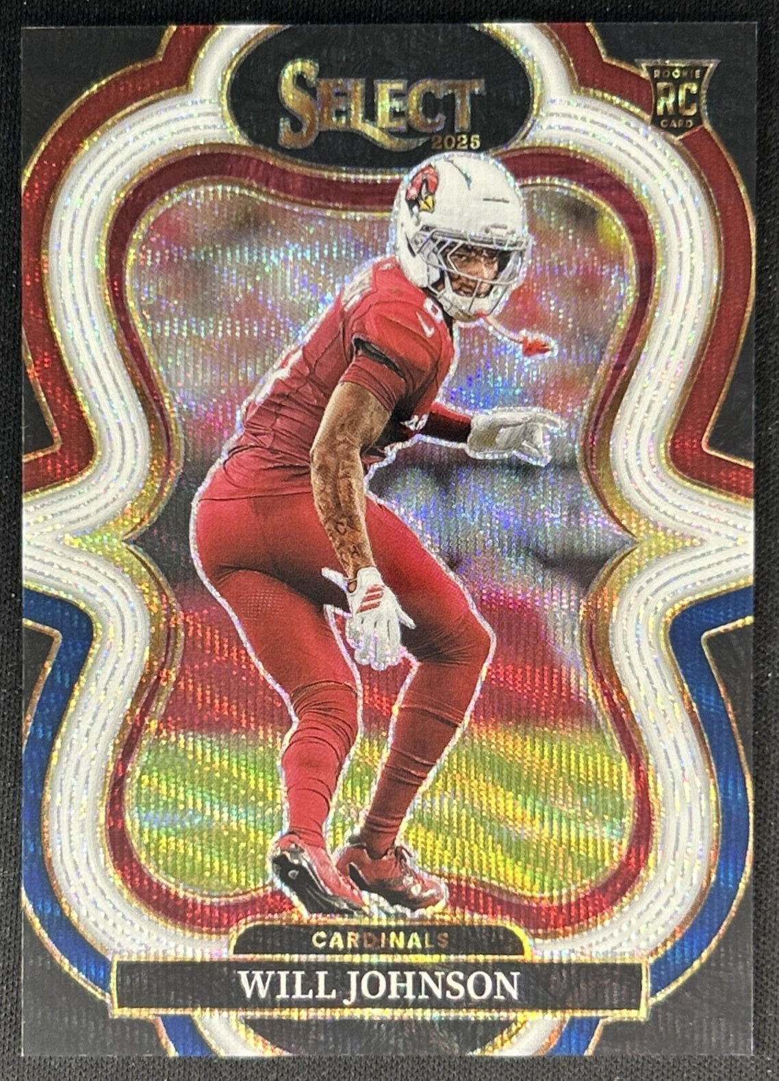 Will Johnson 2025 Panini Select Suite Level Tri-Color Prizm /199 Cardinals