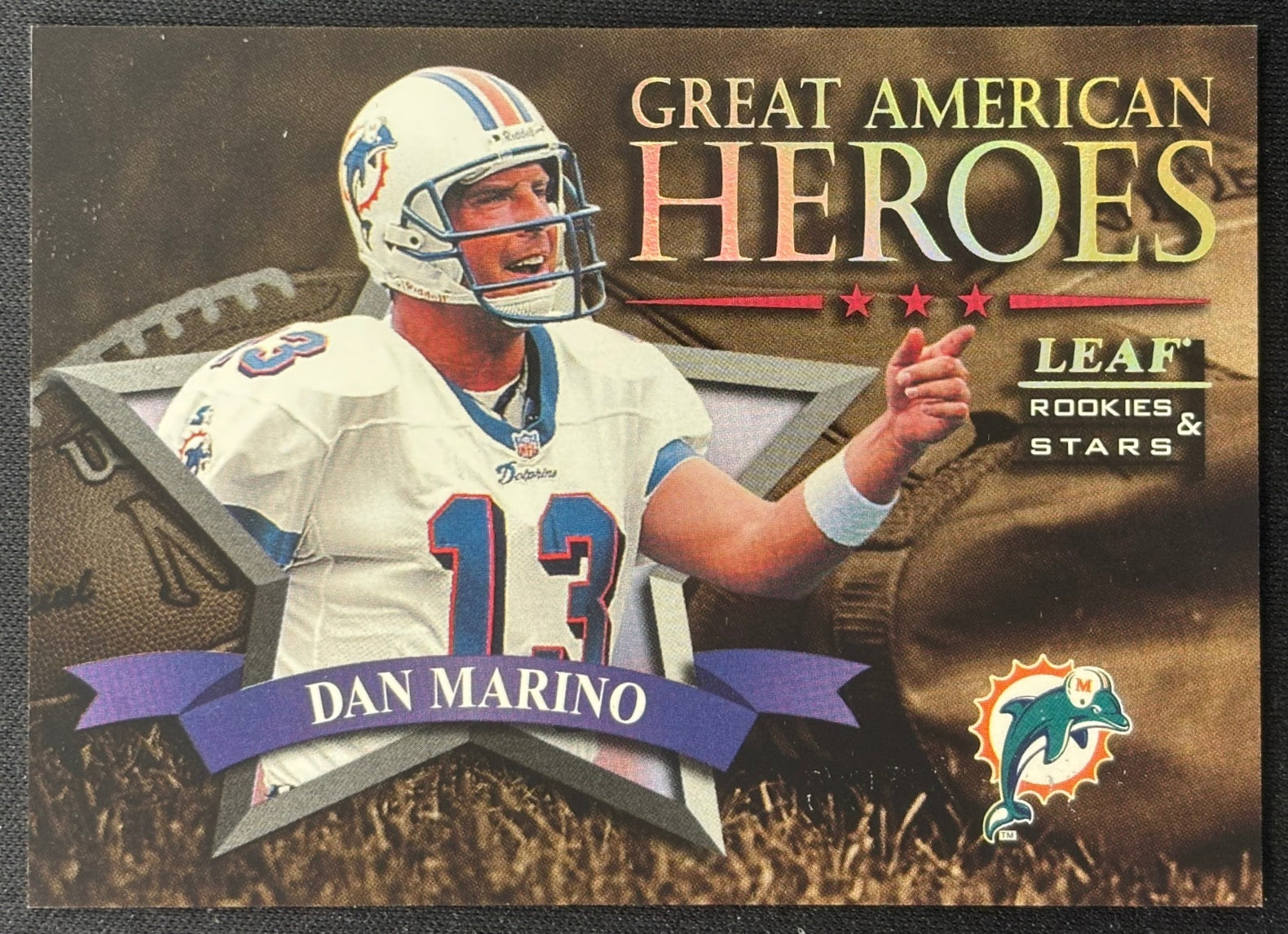 Dan Marino 1998 Leaf Rookies & Stars Great American Heroes /2500 Dolphins Sports Trading Cards