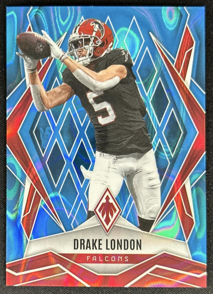 Drake London 2025 Panini Phoenix Light Blue Lava Prizm /325 Falcons