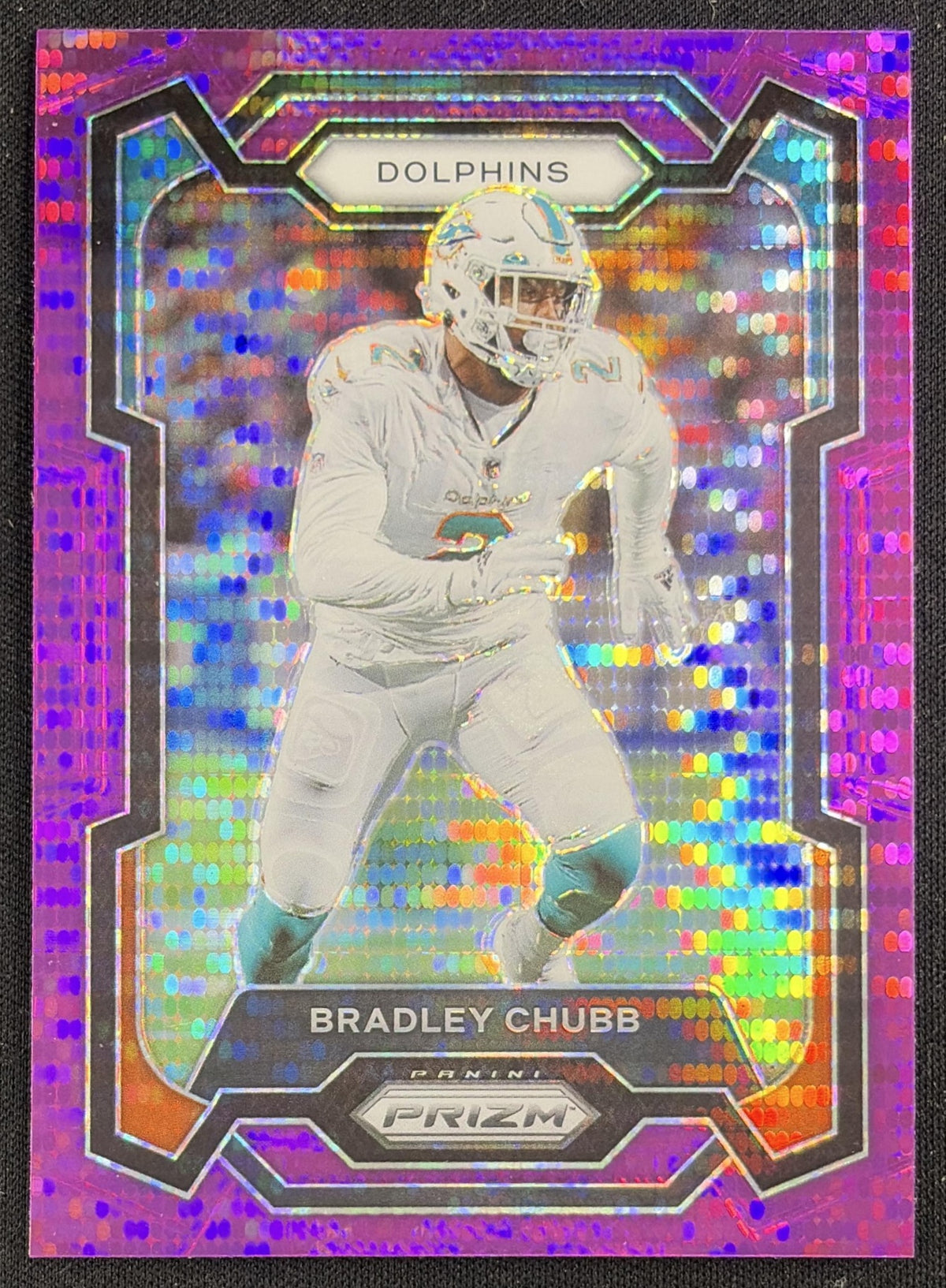 Bradley Chubb 2023 Panini Prizm Purple Pulsar Dolphins Sports Trading Card