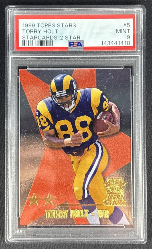 Torry Holt 1999 Topps Stars Two Star PSA 9 Rams Sports Trading Cards