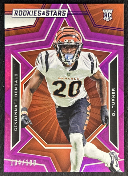 DJ Turner 2023 Panini Rookies & Stars Purple /199 Bengals Sports Trading Cards