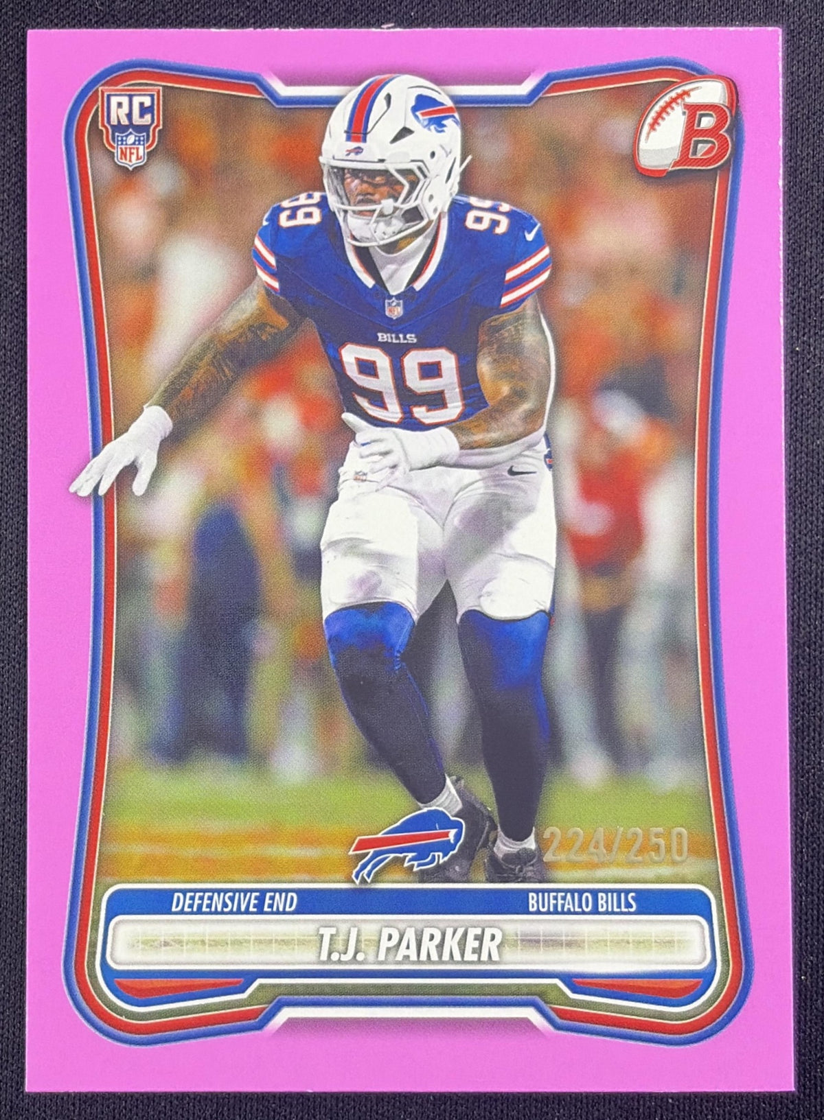 T.J. Parker 2026 Bowman NFL Pink /250 Bills