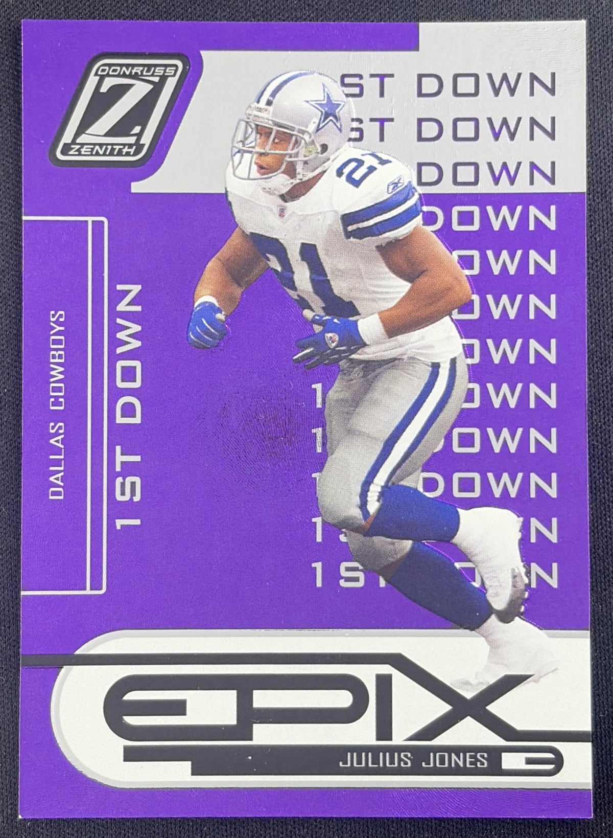 Julius Jones 2005 Donruss Zenith Epix Purple 1st Prospect Down /500 Cowboys