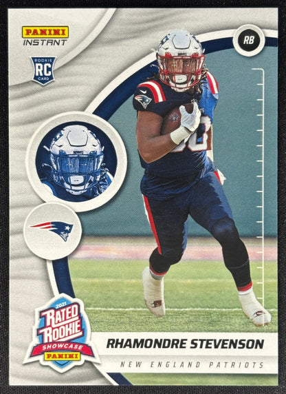 Rhamondre Stevenson 2021 Instant Rated Rookie Showcase Patriots - front image