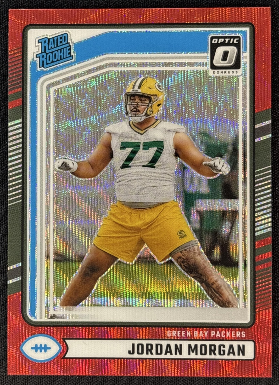 Jordan Morgan 2024 Panini Donruss Optic Rated Rookie Preview Red Wave Packers