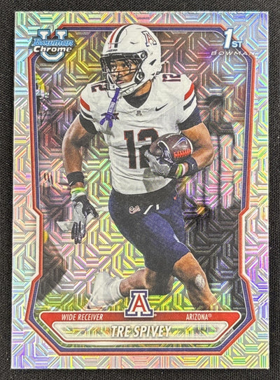 Tre Spivey 2026 Bowman Chrome Prospects Mojo Refractor Cardinals Wildcats Sports Trading Card