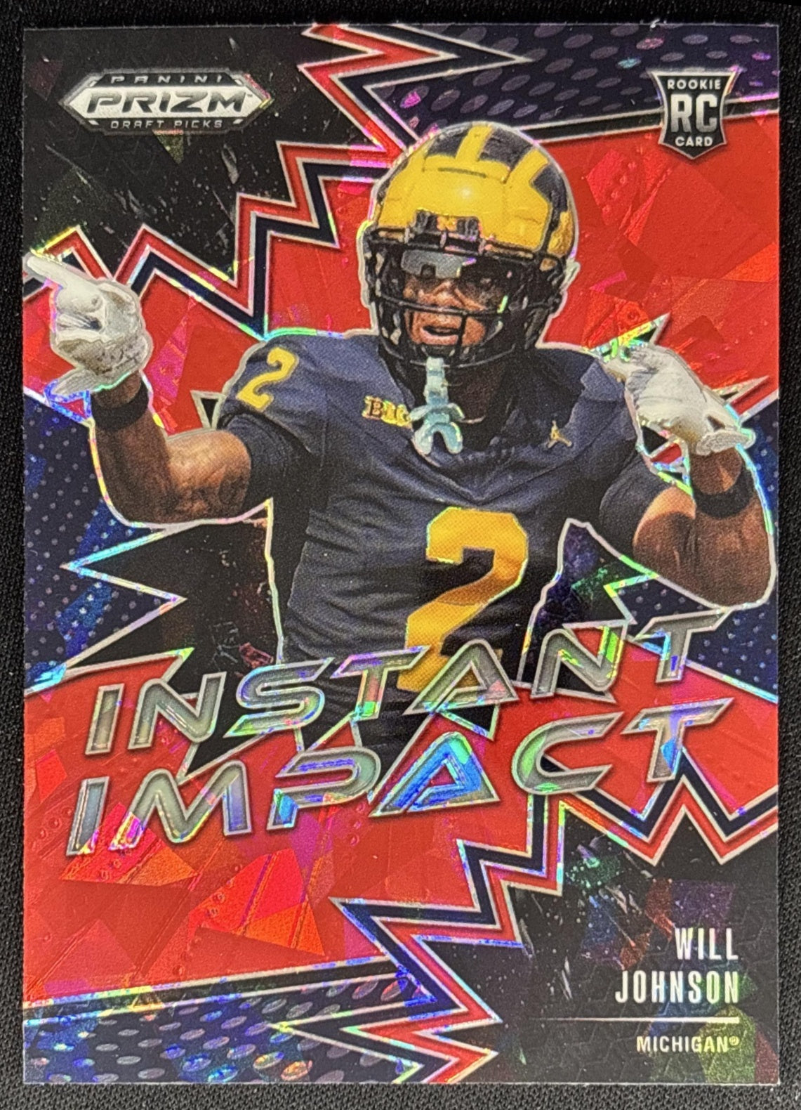 Will Johnson 2025 Panini Prizm Draft Picks Instant Impact Red Ice Wolverines Cardinals Sports Trading Cards