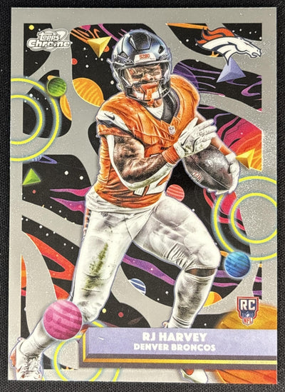 RJ Harvey 2025 Topps Cosmic Chrome Broncos Sports Trading Cards