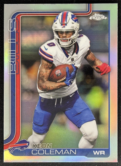 Keon Coleman 2025 Topps Chrome Refractor Bills Sports Trading Cards