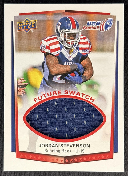 Jordan Stevenson 2015 Upper Deck USA Football Future Swatch front