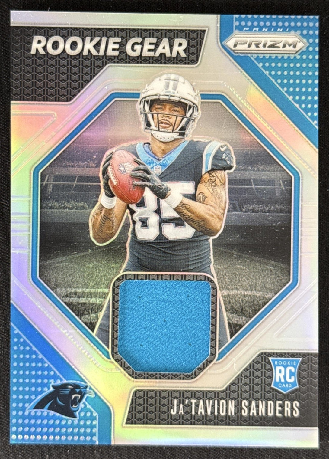 Ja'Tavion Sanders 2024 Panini Prizm Rookie Gear Panthers Sports Trading Card