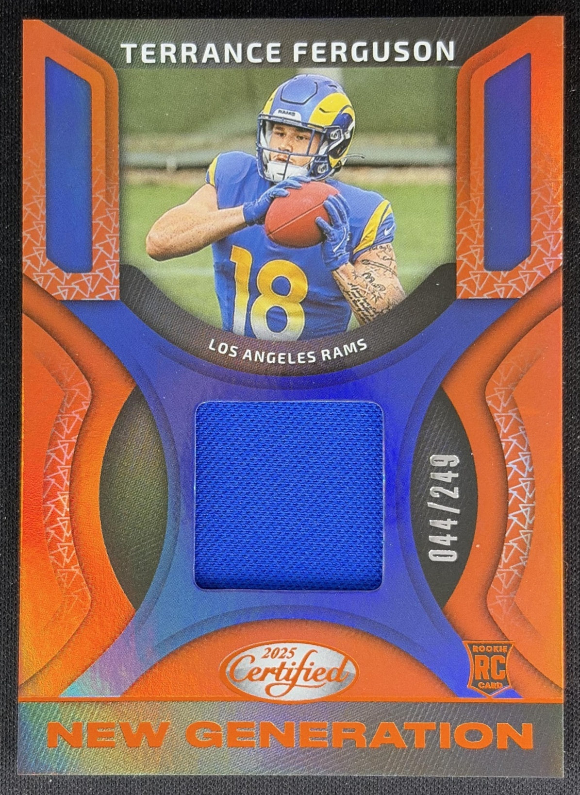 Terrance Ferguson 2025 Certified New Generation Jerseys Mirror Orange /249 Rams front