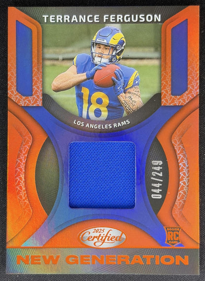 Terrance Ferguson 2025 Certified New Generation Jerseys Mirror Orange /249 Rams front