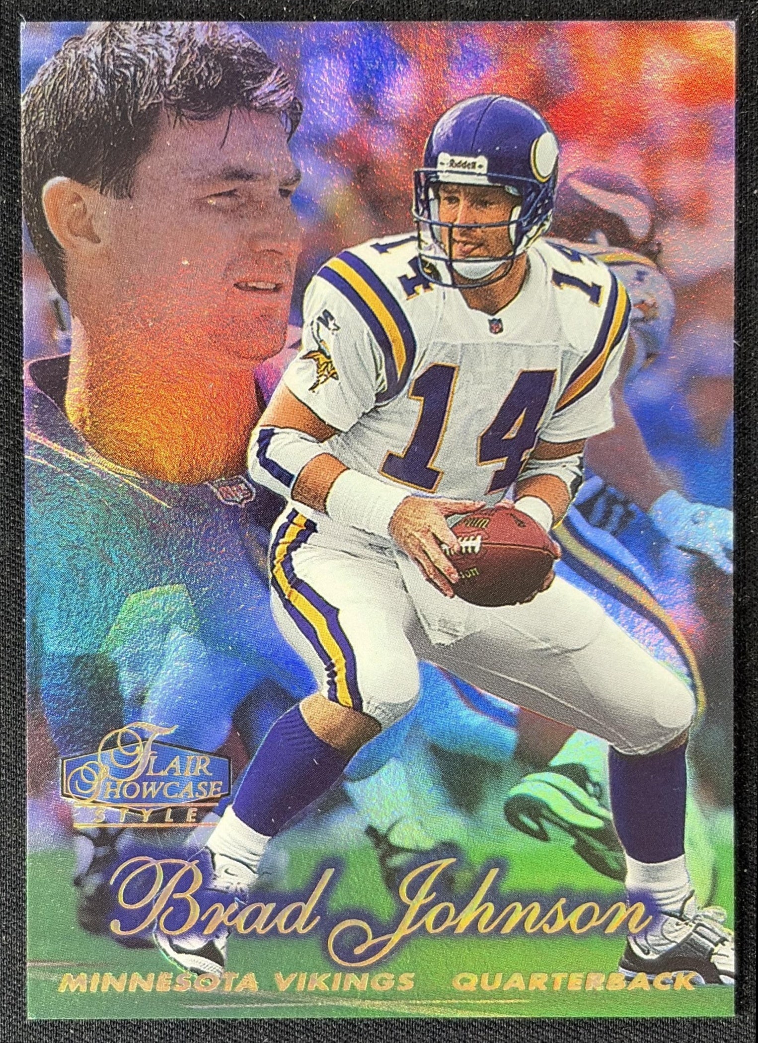 Brad Johnson 1998 Fleer Flair Showcase Row 2 Style Vikings front