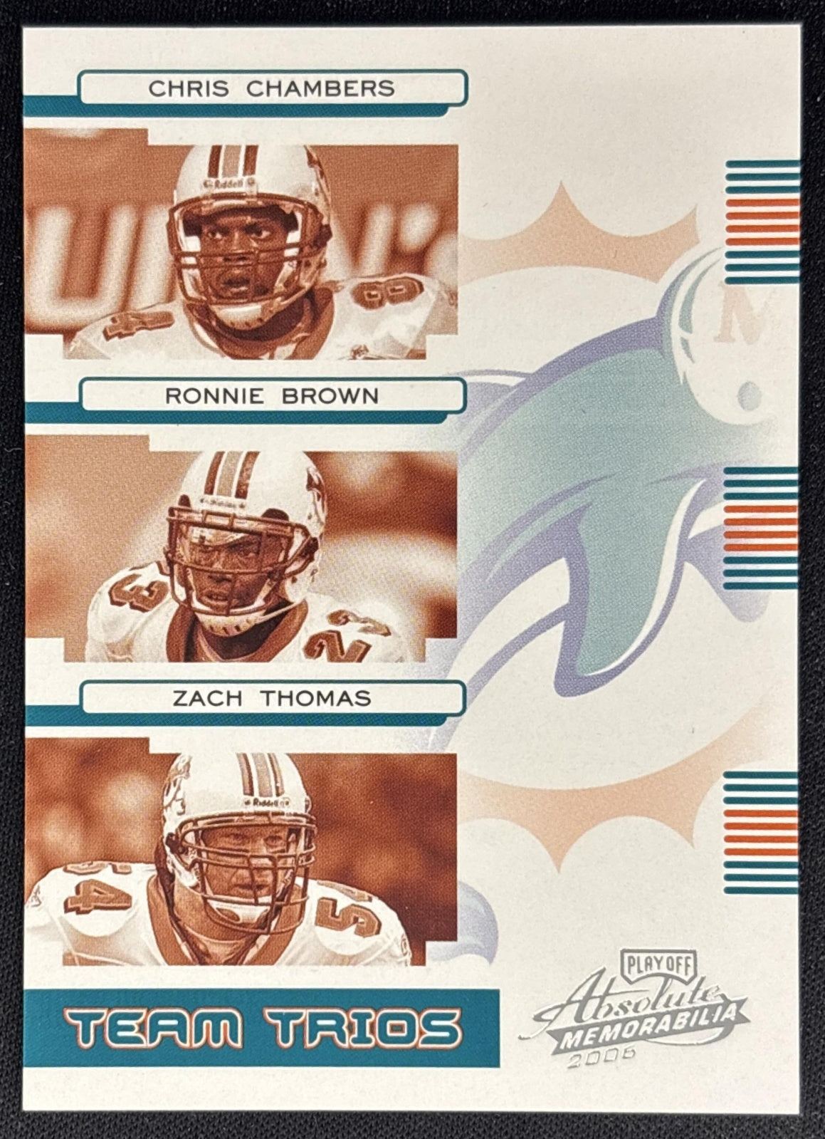 Chris Chambers Ronnie Brown Zach Thomas 2006 Absolute Memorabilia Team Trios Silver /200 Dolphins