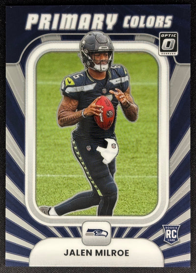 Jalen Milroe 2025 Donruss Optic Rookie Primary Colors Seahawks Sports Trading Card