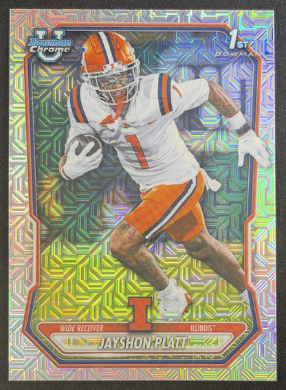 Jayshon Platt 2026 Bowman Chrome Prospects Mojo Refractor Fighting Illini