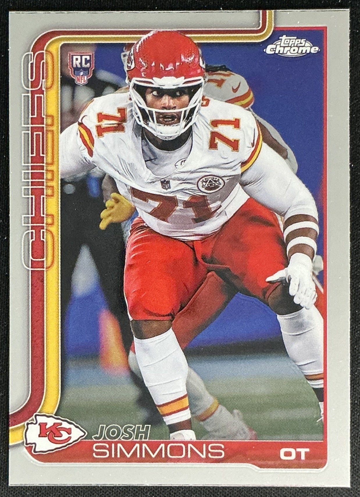 Josh Simmons 2025 Chrome Rookie Chiefs Sports Trading Cards