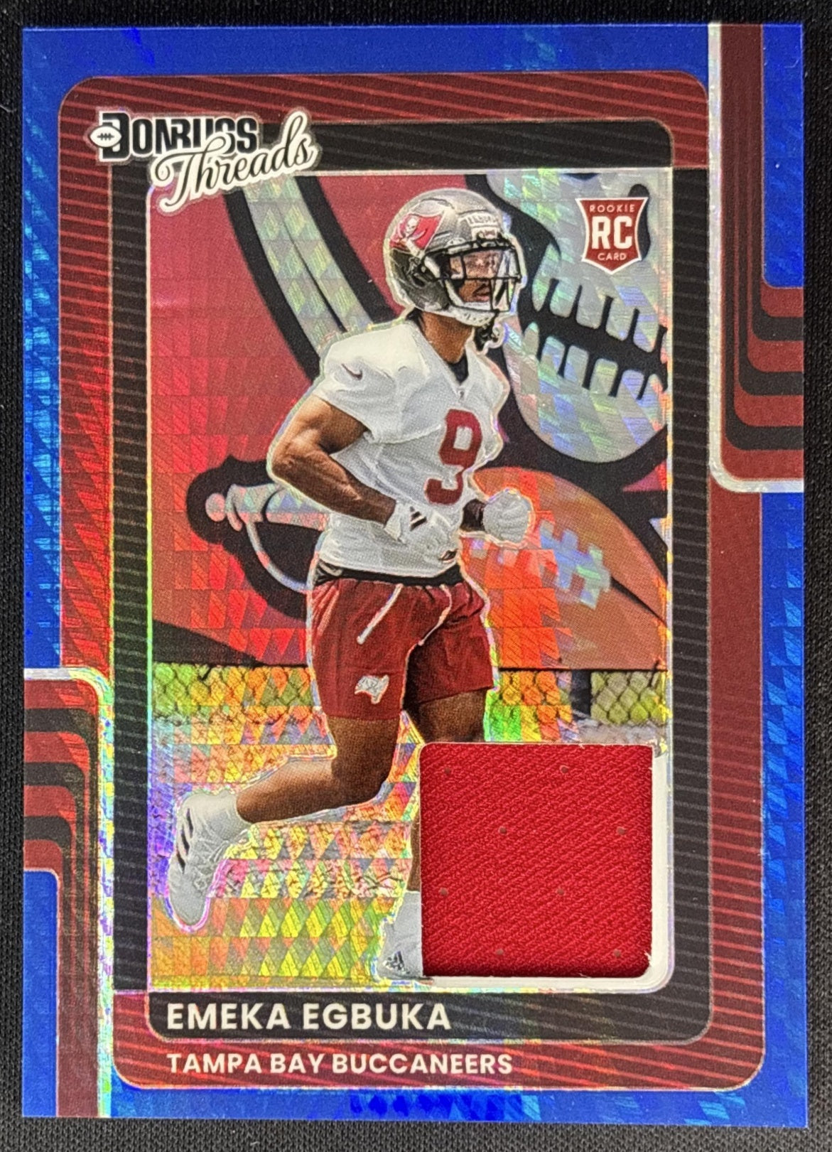 Emeka Egbuka 2025 Panini Donruss Optic Rated Rookie Blue Hyper Prizm Buccaneers