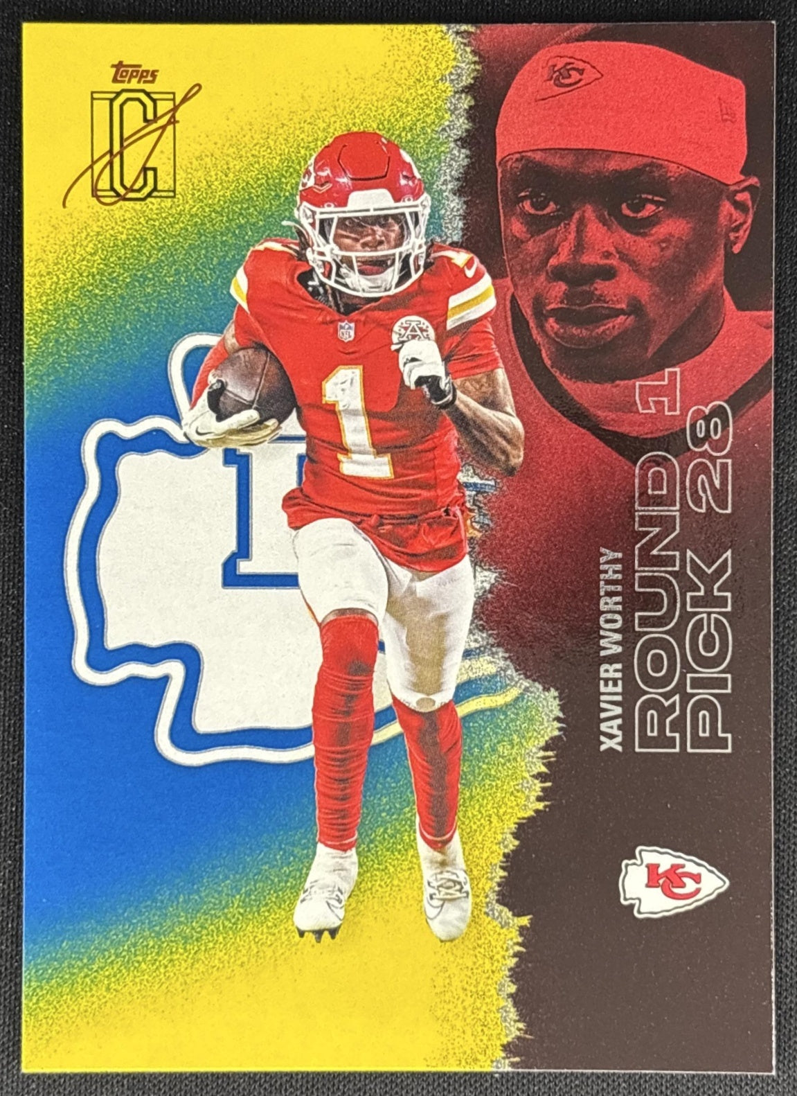 Xavier Worthy 2025 Topps Signature Class Veteran Blue & Yellow Foil Chiefs Sports Trading Cards