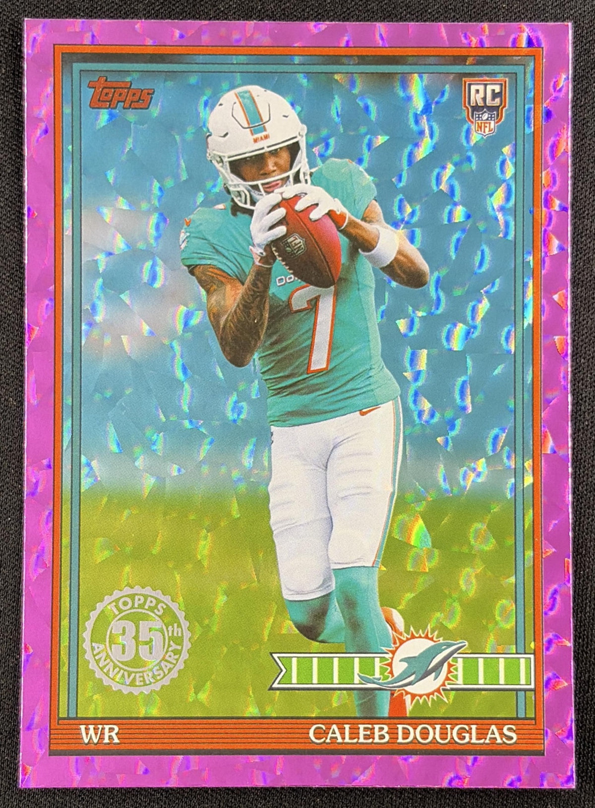 Caleb Douglas 2026 Topps 1991 Rookie Pink Crackle Foil Dolphins