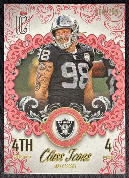 Maxx Crosby 2025 Topps Signature Class Icons Coral Foil /299 Raiders Default Title Sports Trading Cards