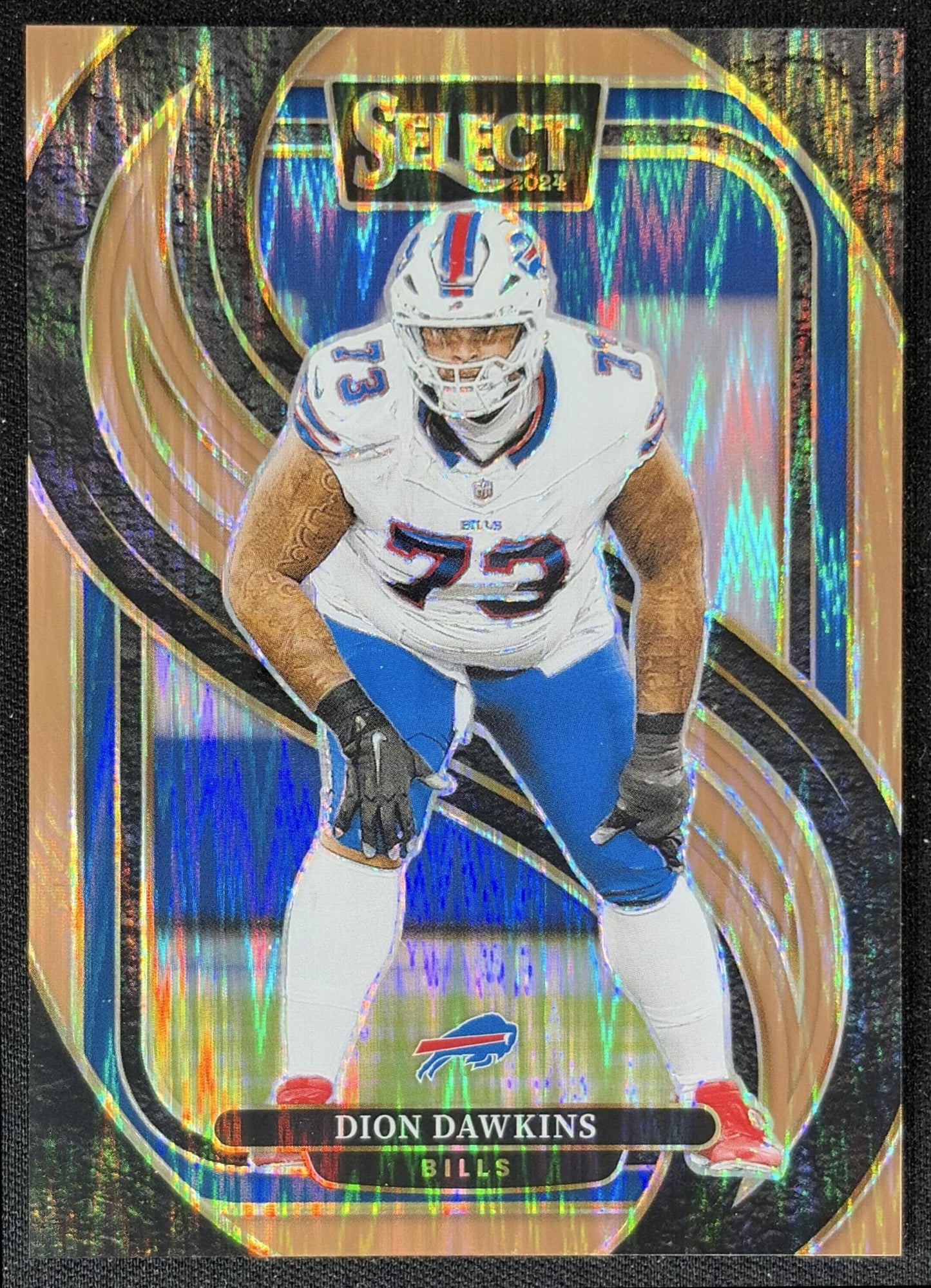 Dion Dawkins 2024 Panini Select Premier Copper Prizm Shock /299 Bills