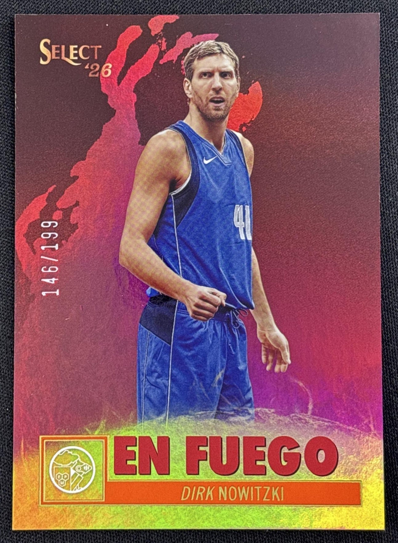 Dirk Nowitzki 2026 Panini 90s Pop Culture En Fuego Orange /199