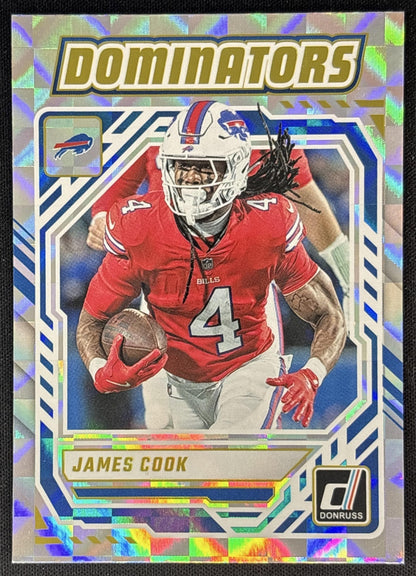 James Cook 2025 Panini Donruss Dominators Bills front