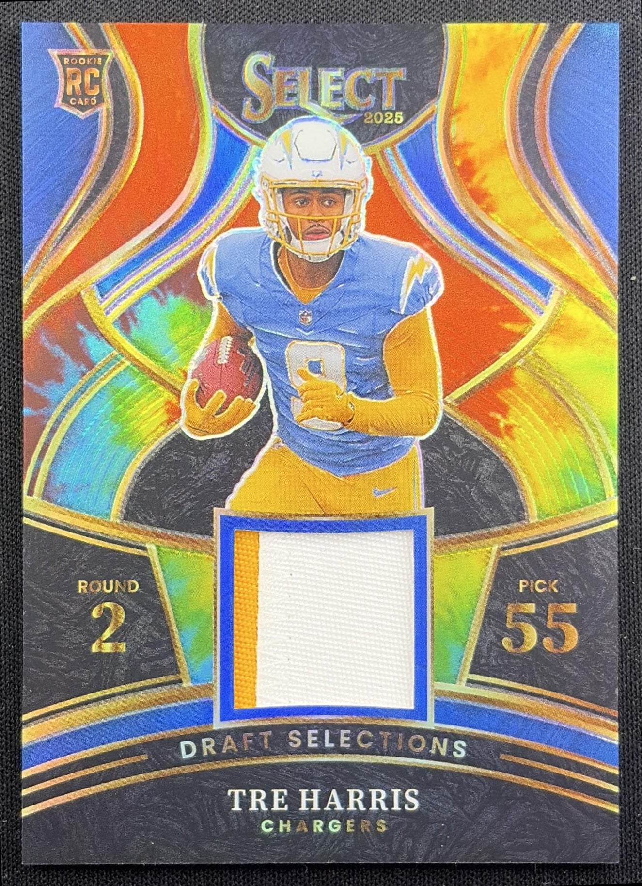 Tre Harris 2025 Panini Select Draft Selections Memorabilia Tie-Dye Prizm /25 Chargers