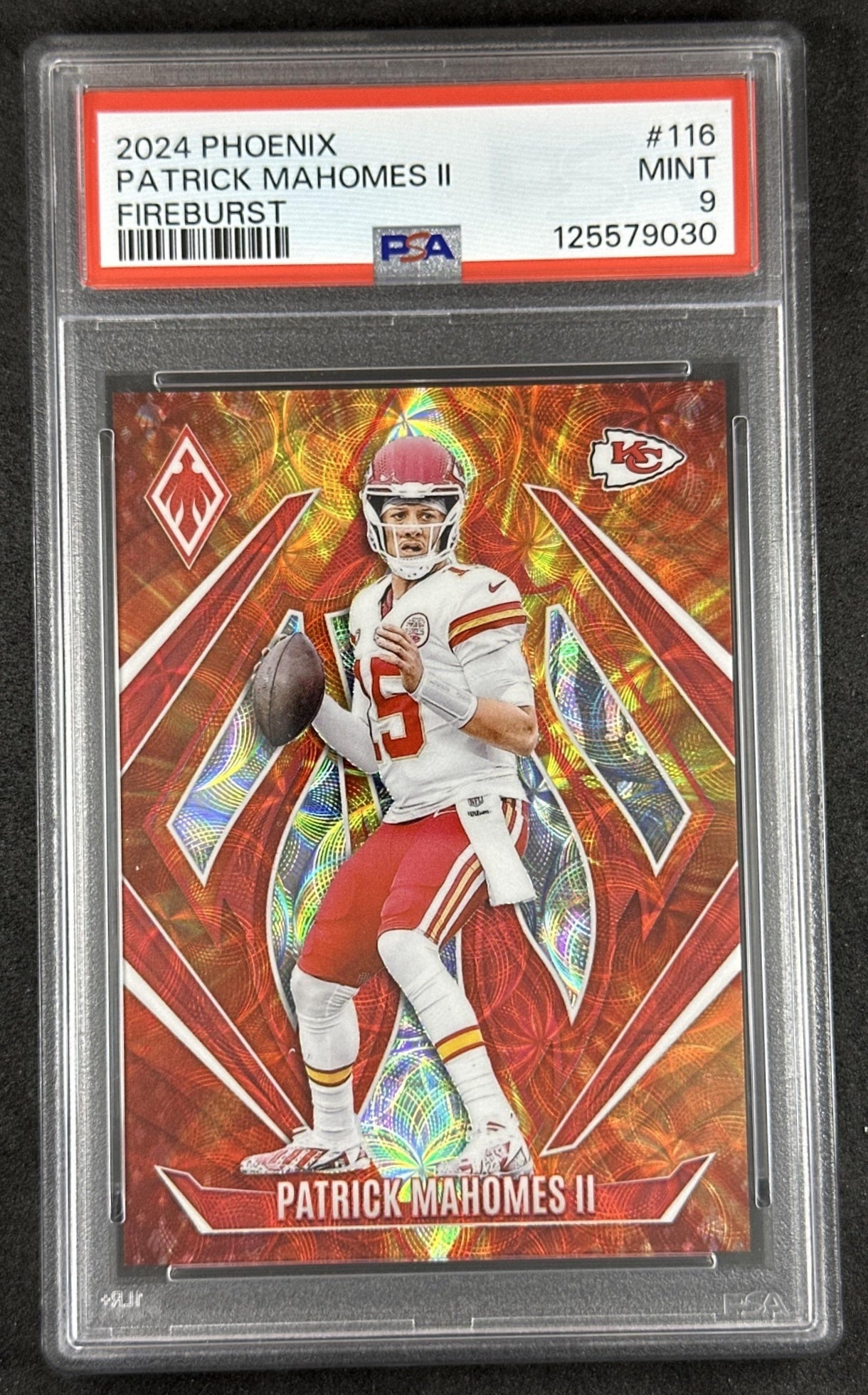 Patrick Mahomes II 2024 Panini Phoenix FireBurst /350 PSA 9