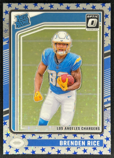 Brenden Rice 2024 Panini Donruss Optic Stars Chargers Sports Trading Cards