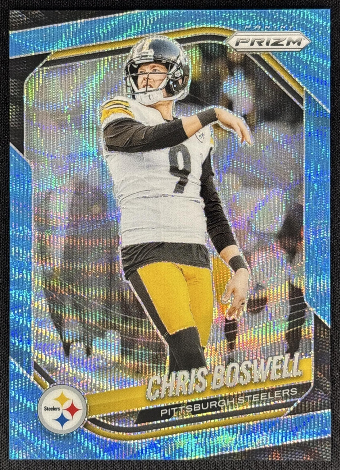 Chris Boswell 2025 Panini Prizm Blue Wave /230 Steelers Sports Trading Card