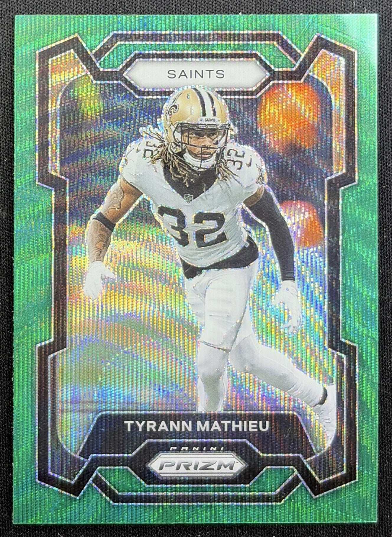 Tyrann Mathieu 2023 Panini Prizm Green Wave Saints